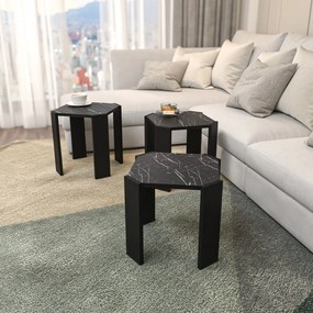 Mesa de Centro Lori – Preto Mármore – 44,5 x 41 x 44,5 cm
