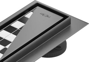 Mexen Flat 360° M13 ralo de escoamento linear rotativo 2 em 1 50 cm, cinza escovado a pistola - 1E10050-40