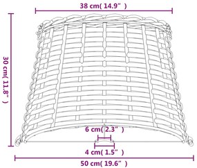 Abajur Ø50x30 cm vime castanho