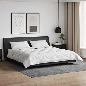 vidaXL Edredão com travesseiro 3 pcs Branco Microfibra