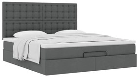 Estrutura de cama otomana com colchão 180x200cm cinzento escuro