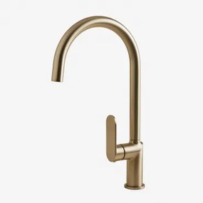 Torneira De Cozinha Com Bica Alta Em Latão Alameda Dourado - Sklum
