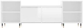 Móvel de TV 160x35x55 cm derivados de madeira branco brilhante