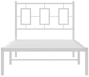 Estrutura de cama com cabeceira 90x190 cm metal branco