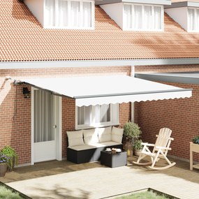 Toldo Retrátil Automático vidaXL com LED Branco 400x300 cm