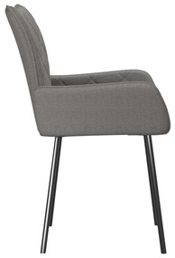 Cadeiras de jantar 2 pcs tecido cinzento-claro