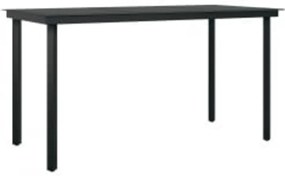 5 pcs conjunto de jantar jardim com almofadões cinzento/preto