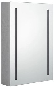 Armário espelhado casa de banho LED 50x13x70cm cinzento cimento