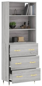 Armário alto 69,5x34x180 cm derivados de madeira sonoma cinza