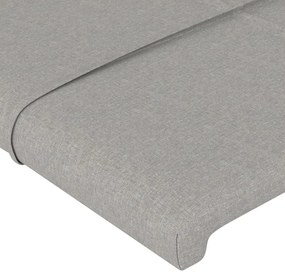 Cabeceira de cama c/ abas tecido 103x23x78/88 cm cinzento-claro