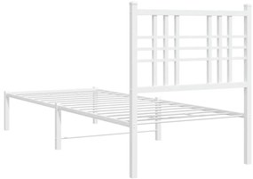 Estrutura de cama com cabeceira 80x200 cm metal branco