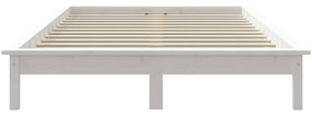 Estrutura de cama 160x200 cm pinho maciço branco