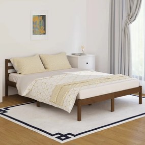vidaXL Estrutura cama 140x200 cm madeira de pinho maciça castanho-mel