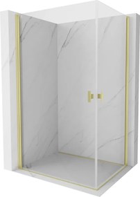 Mexen Mist-B Cabine de duche Duo com porta giratória 95 x 80 cm, transparente, dourado escovado - 8A2-095-080-55-00