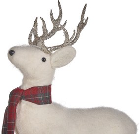Figura decorativa rena 48 cm branco MUSTOLA Beliani