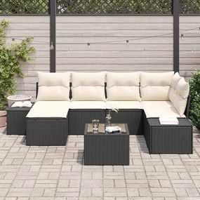 Conjunto de Sofá de Jardim com 6 Peças , Almofadas em Rattan Sintético