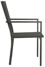 Cadeiras de jardim 4 pcs textilene e aço preto/antracite