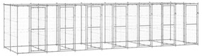 Canil de exterior com telhado 16,94 m² aço galvanizado