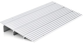 Rampa escadas cadeiras de rodas com moldura em alumínio e superfície antiderrapante Carga 317 kg para cadeiras roda 86,5 x 41,5 x 8,5 cm Prata