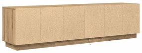 Móvel de TV com luzes LED 193,5x41x50 cm carvalho artisiano