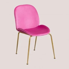 Cadeira de jantar de veludo Pary Ameixa Rosa & Dourado - Sklum