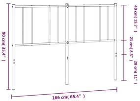 Cabeceira de cama 160 cm metal branco
