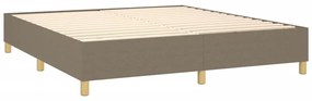 Cama box spring colchão/LED 180x200cm tecido cinza-acastanhado