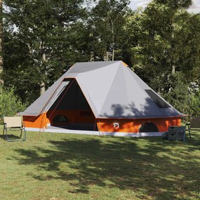 vidaXL Barraca Tipi Familiar Tipi Cinza e Laranja 680 x 430 x 270 cm