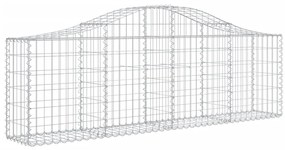 Cestos gabião arqueados 6 pcs 200x30x60/80 cm ferro galvanizado