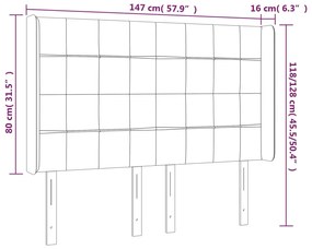 Cabeceira de cama c/ luzes LED veludo 147x16x118/128 cm rosa