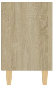 Mesa cabeceira pernas madeira maciça 40x35x50cm carval. sonoma