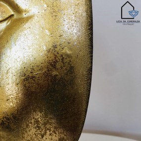 Escultura Beijo | Dourado&amp;Preto | 20x8x32CM