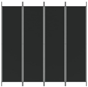 Divisória com 4 painéis 200x200 cm tecido preto