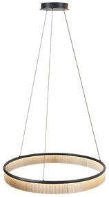 Candeeiro suspenso moderno preto 78cm incl. LED regulável em 3 níveis - Anello Chandelier
