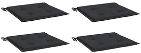 Almofadões p/ cadeiras jardim 4pcs 40x40x4 cm oxford preto
