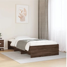 vidaXL Estrutura cama s/ colchão derivados madeira carvalho castanho