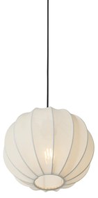 Candeeiro de suspensão design seda branca 30cm - Plu Design