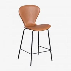 Pacote Com 4 Bancos Altos Uit ↑65 Cm & Negro & Couro Sintético Camelo & Polipiel - Sklum