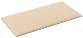 Painel de parede 12 pcs 30x15 cm tecido 0,54 m² cor creme