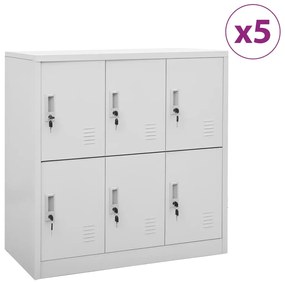 Cacifos 5 pcs 90x45x92,5 cm aço cinzento-claro