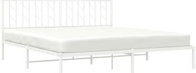 Estrutura de cama com cabeceira 183x213 cm metal branco