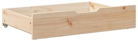 Gavetas para cama com rodas 2 pcs 85x55x17 cm pinho maciço