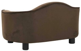 Sofá para cães 67x47x36 cm pelúcia castanho