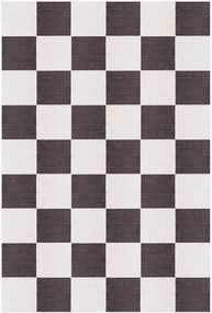 Tapete em lã artesanal de pelo curto Chess Flatweave