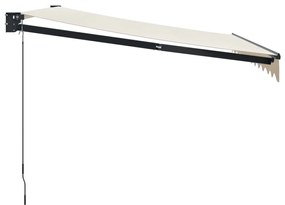 Toldo retrátil 3,5x2,5 m tecido e alumínio cor creme