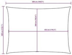 Para-sol estilo vela tecido oxford retangular 3x5 m laranja