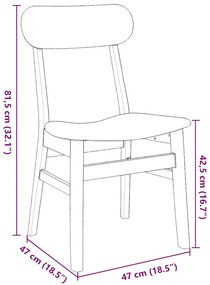 Cadeiras de jantar com almofadões 2 pcs madeira maciça