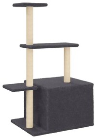 Árvore p/ gatos c/ postes arranhadores sisal 110cm cinza-escuro