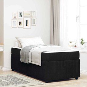 vidaXL Estrutura de cama com colchão Outros Preto 90 x 190 cm Veludo