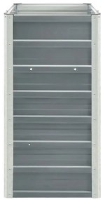 Canteiro elevado de jardim aço galvanizado 240x40x77cm cinzento